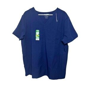Scrubstar Scrub Top Women's Large Blue V-Neck Unisex Top New